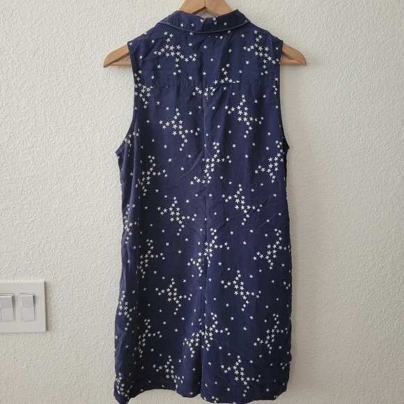 Equipment 100% Silk Stars Print Romper M Navy - Picture 10 of 13